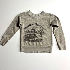 Martha's Vineyard Boys or Girls Whale Ship Cozy Sweatshirt Grey Black Size 3T